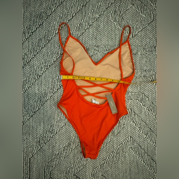 J.Crew  NWT Playa Women’s Open Back criss cross  Orange One Piece SwimSuit M - Picture 14 of 16